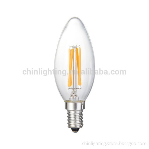 UL FCC CE RoHS ERP E12 5w C35 led light bulb flame tip LED filament bulb